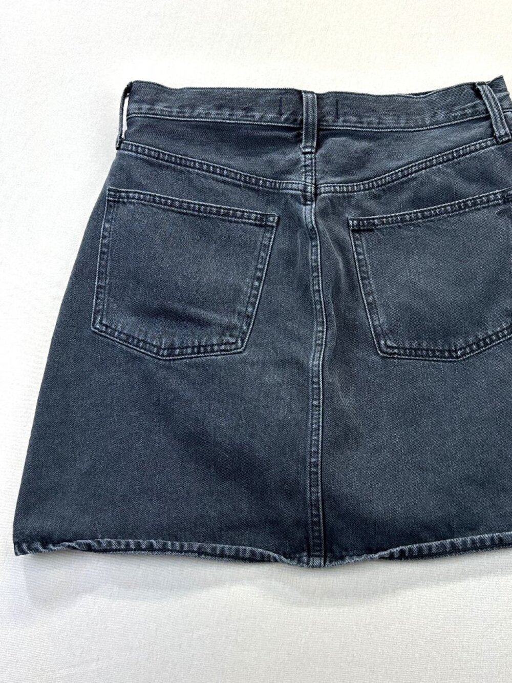 Madewell Rigid Denim Skirt A Line Jeans Women's Size 28 Black Cotton - Picture 4 of 12